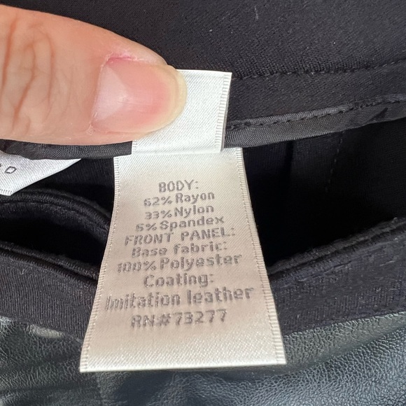 LC Lauren Conrad Black Leather-like front Pants - Picture 3 of 7